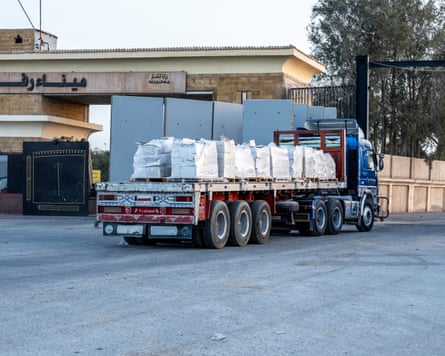 An aid truck bound for Gaza