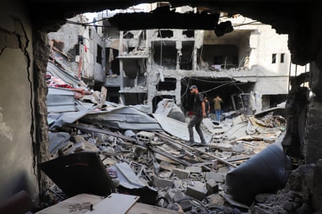 Aftermath of an Israeli airstrike on a house in the Tuffah neighbourhood of Gaza City.