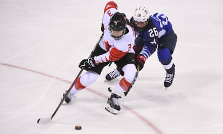Larocque (left) of Canada in action during the gold-medal match.