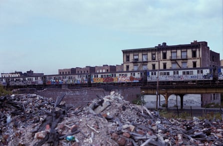 Destroyed and Abandoned buildings along Hoe Ave and the IRT line in the Bronx, 1981.