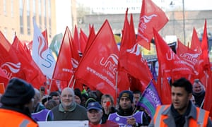 Public sector workers march in Birmingham in 2011.