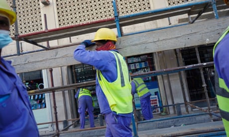 Qatar Pattisson - 15 of 36 Construction workers near Souq Waqif in Doha, Qatar.