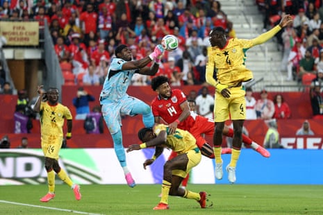 Ghana keeper Ati-Zigi punches clear