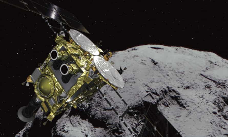 Ryugu asteroid and the probe Hayabusa2.