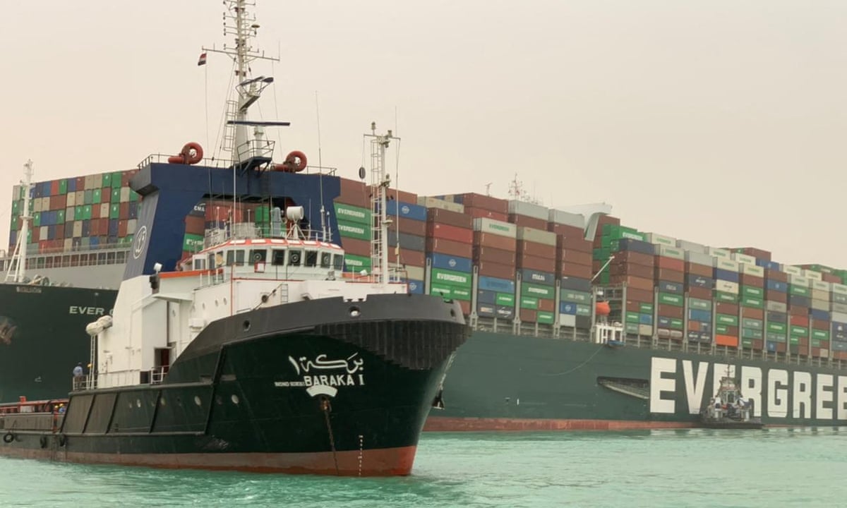 Suez canal traffic jam builds as work to move megaship continues | Water transport | The Guardian