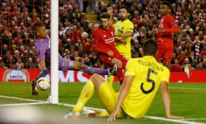 Adam Lallana turns in the third.