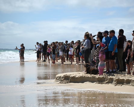 Onlookers gathered at City beach in Perth.