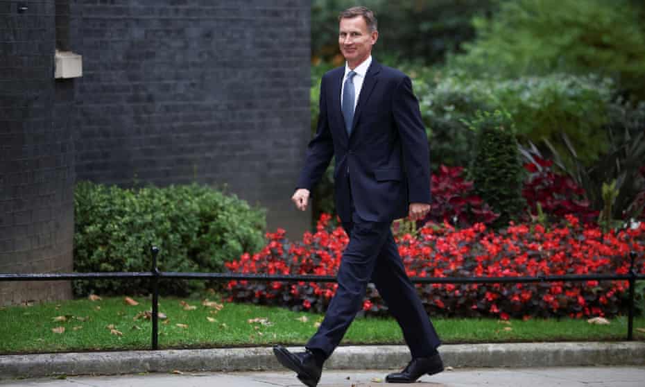 Jeremy Hunt, chair of the Commons health committee, walking on Downing Street.