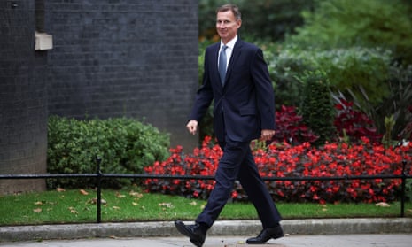 Jeremy Hunt, chair of the Commons health committee, walking on Downing Street.