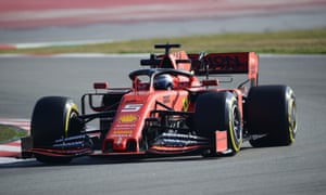 Sebastian Vettel driving for Ferrari during the eighth day of testing at the Circuit de Catalunya