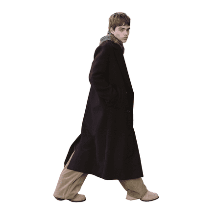 Oversized Double-Breasted Wool-Blend Coat