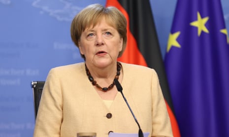 German chancellor Angela Merkel holds a press conference after attending European Union Leaders' Summit in Brussels on June 25, 2021.
