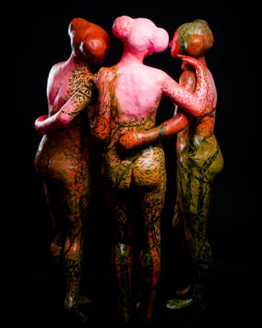 The Three Graces – sculptures for the forest installation by Lisa Wright.