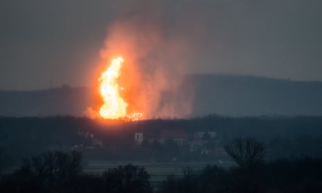 Aftermath of gas explosion in Austria