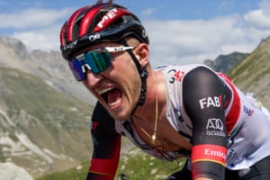 Mikkel Bjerg of UAE Team Emirates on the Valloire climb of Col du Galibier.