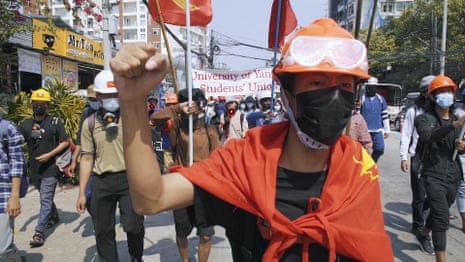 On the frontline of Myanmar's coup protests: ‘We don’t accept this dictatorship’ - video