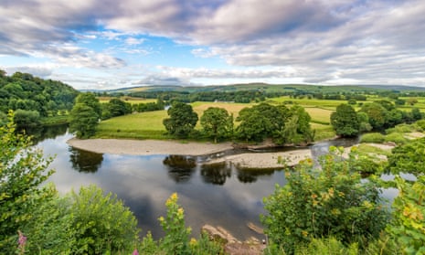 The view of the River Lune from the churchyard in Kirkby Lonsdale, Cumbria
