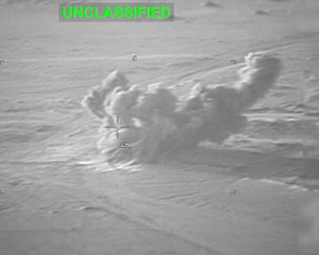 Explosions at an unknown location during what the US military said were earlier strikes on Iran