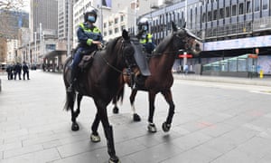 NSW police before the expected anti-lockdown rally