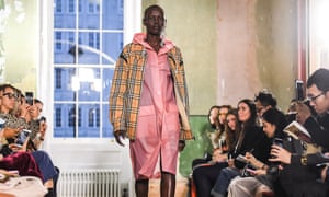 Model wearing Burberry coat