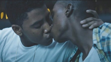 Close up of two men kissing