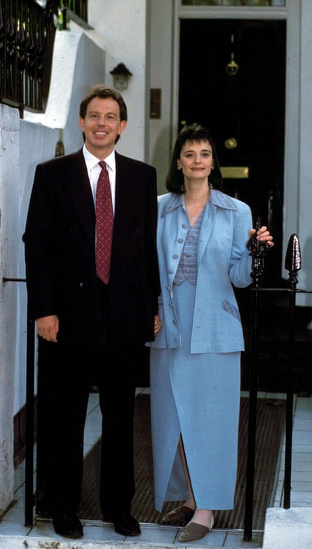 On the up: the Blairs at home after Tony became leader of the Labour party in 1994.