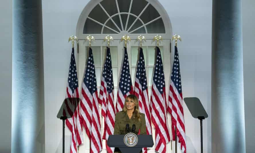 Melania Trump speaks to the 2020 Republican national convention.