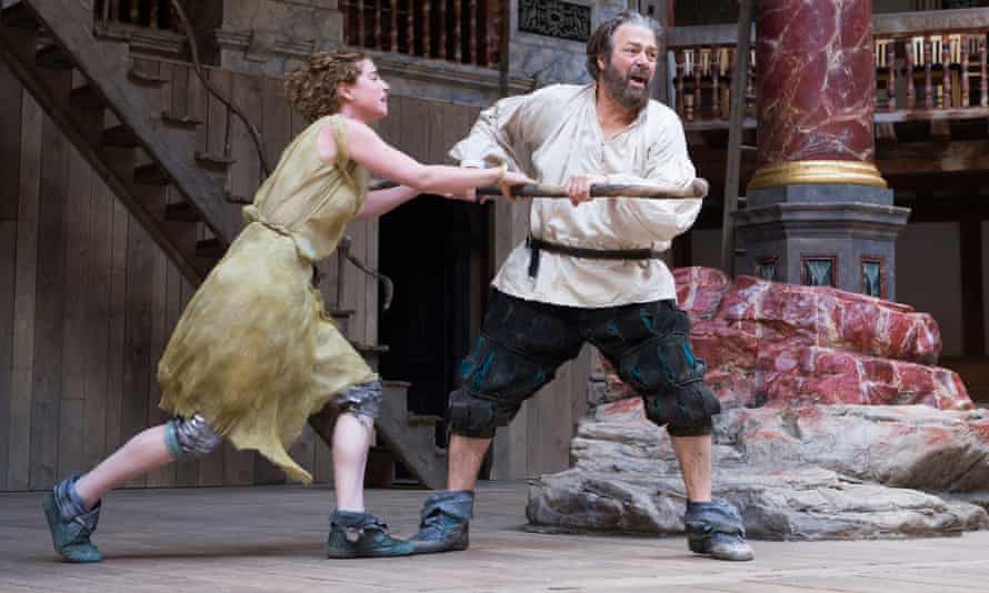 Jessie Buckley (Miranda) and Roger Allam (Prospero) in The Tempest at Shakespeare’s Globe in 2013.