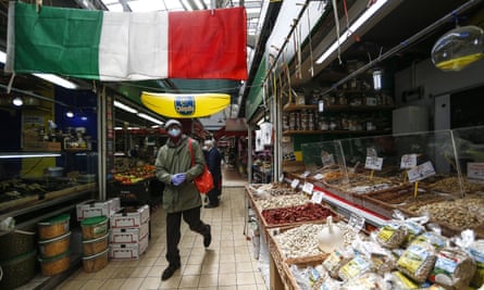A covered market in Rome on Friday.