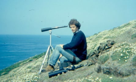Tim Birkhead on Skomer island off the coast of Pembrokeshire in west Wales in the 1970s.