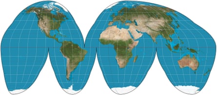 The Goode homolosine world map projection