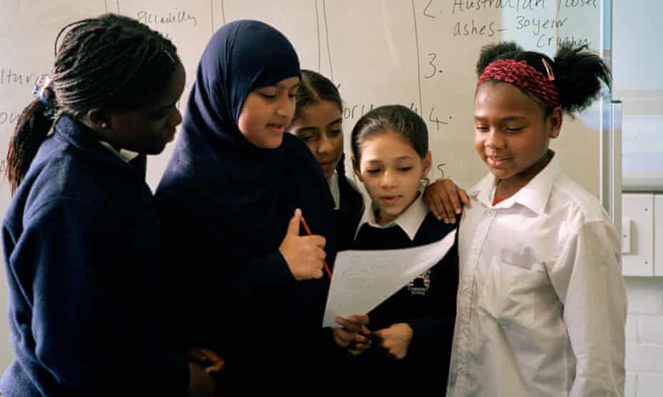 Pupils at Millfields Community school, London.