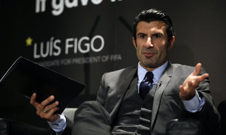 Luis Figo launches his Fifa presidential campaign manifesto. He has since withdrawn his candidacy.