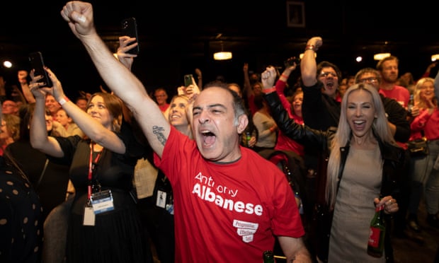 Labour supporters celebrate