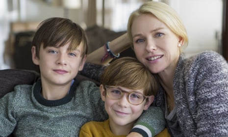 Now pour syrup over everything … Jaeden Lieberher, left, Jacob Tremblay and Naomi Watts in The Book of Henry.