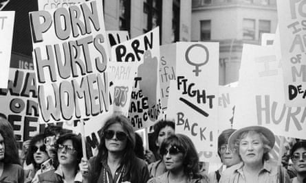 Gloria Steinem marching against pornography in New York in 1979