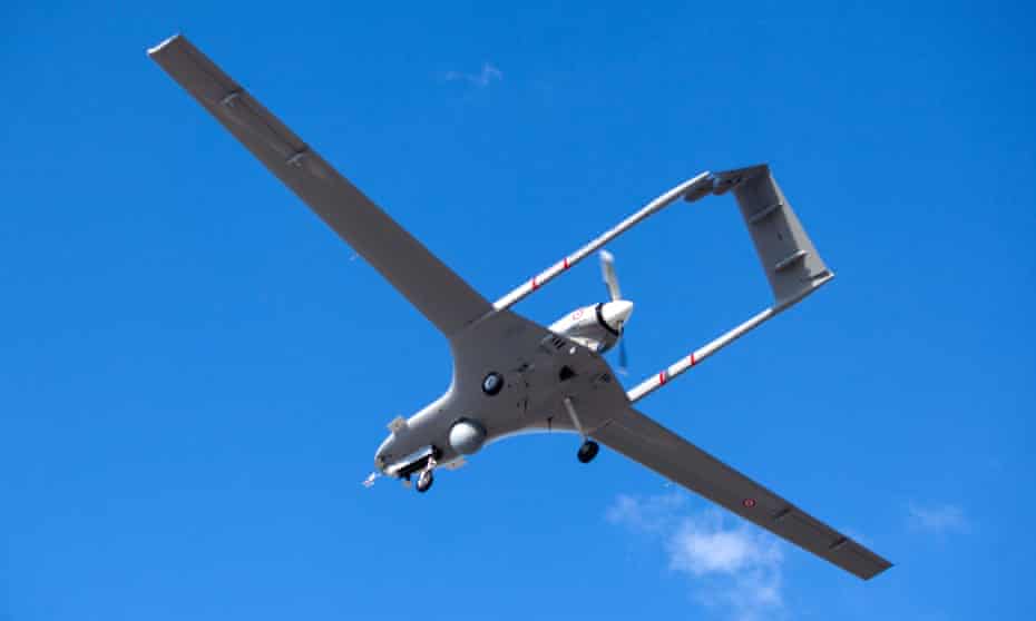 A TB2 drone of the kind used by Ukraine in defending against the Russian invasion
