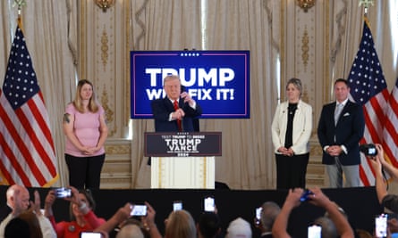 Trump on stage.