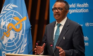 World Health Organization Director-General Tedros Adhanom Ghebreyesus speaks at the 73rd World Health Assembly at the WHO headquarters in Geneva, Switzerland, 18 May 2020.