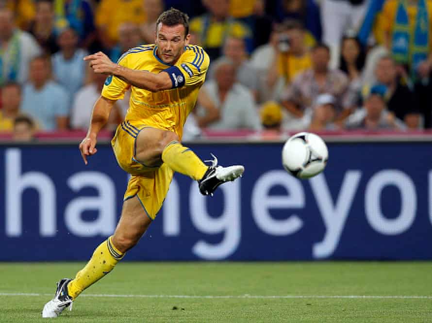 Andriy Shevchenko kicking a ball