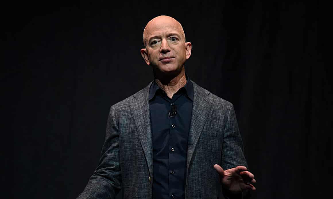 Jeff Bezos speaks during an event in Washington, in 2019.