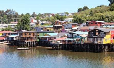 Properties on stilts on Chiloé Island, Chile.
