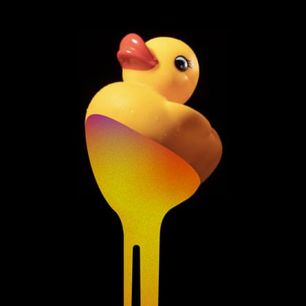 A melting rubber duck