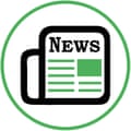 Illustration of news page in white circle with green border