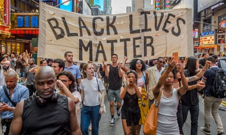 A Black Lives Matter march in New York last week