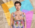 Harry Styles in sparkly colourful costume