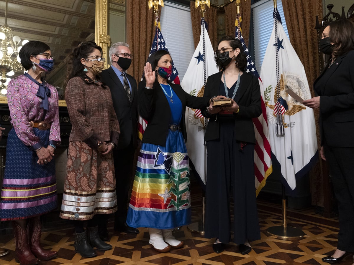 She's representing all of us': the story behind Deb Haaland's swearing-in  dress | Deb Haaland | The Guardian