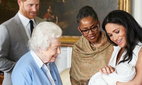 Prince Harry, the Queen, Doria Ragland and the Duchess of Sussex with Archie.