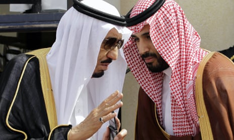 Prince Mohammed bin Salman (right) with his father, King Salman.