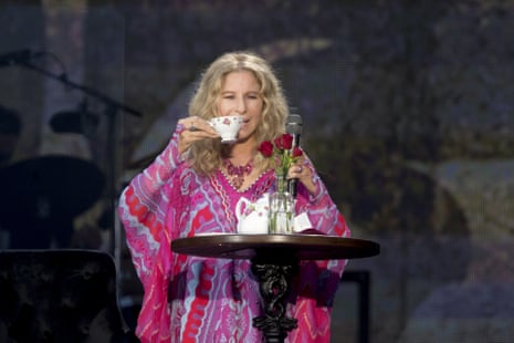 Talks as much as she sings ... Barbra Streisand performing at Hyde Park, London, July 2019.